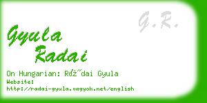 gyula radai business card